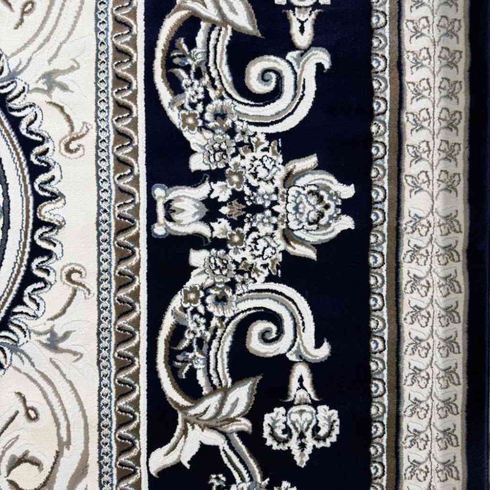 سجاد تركي ياسمين نقش فرنسي 9052A كحلي مقاس 400*500