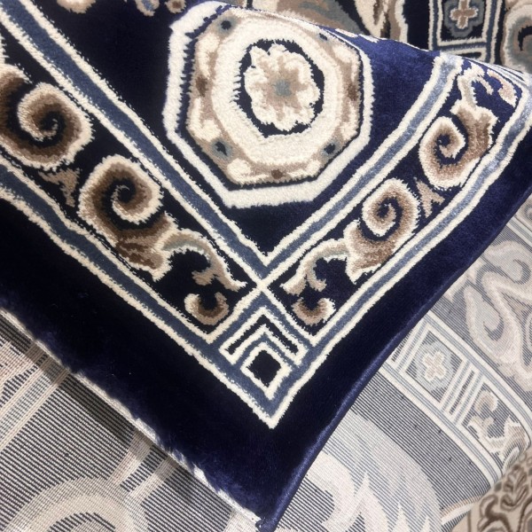 سجاد تركي ياسمين 9073A كحلي مقاس 100*300