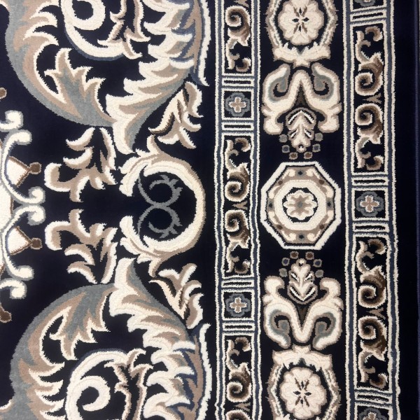 سجاد تركي ياسمين 9073A كحلي مقاس 100*300