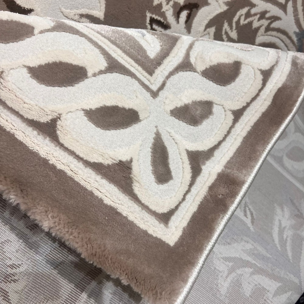 سجاد تركي ياسمين 9074A بيج غامق مقاس 400*500