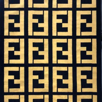 سجاد ماركات فندي اسواد و ذهبي