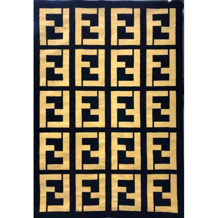 سجاد ماركات فندي اسواد و ذهبي