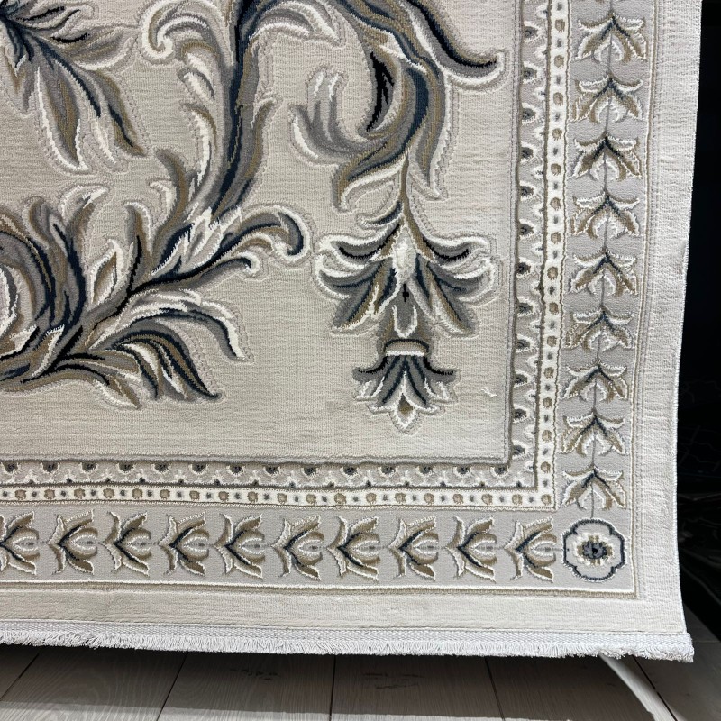 سجاد تركي نقش فرنسي باريس 32125B بيج فاتح مقاس 250*350