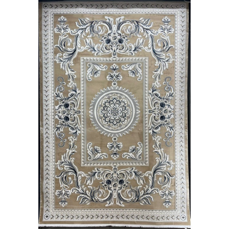 سجاد تركي نقش فرنسي باريس 32125B بيج مقاس 50*80