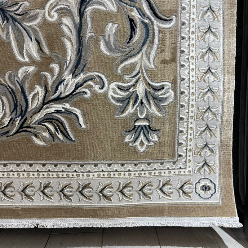سجاد تركي نقش فرنسي باريس 32125B بيج مقاس 150*230