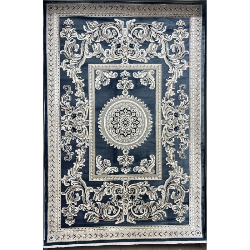 سجاد تركي نقش فرنسي باريس 32125B سماوي مقاس 50*80