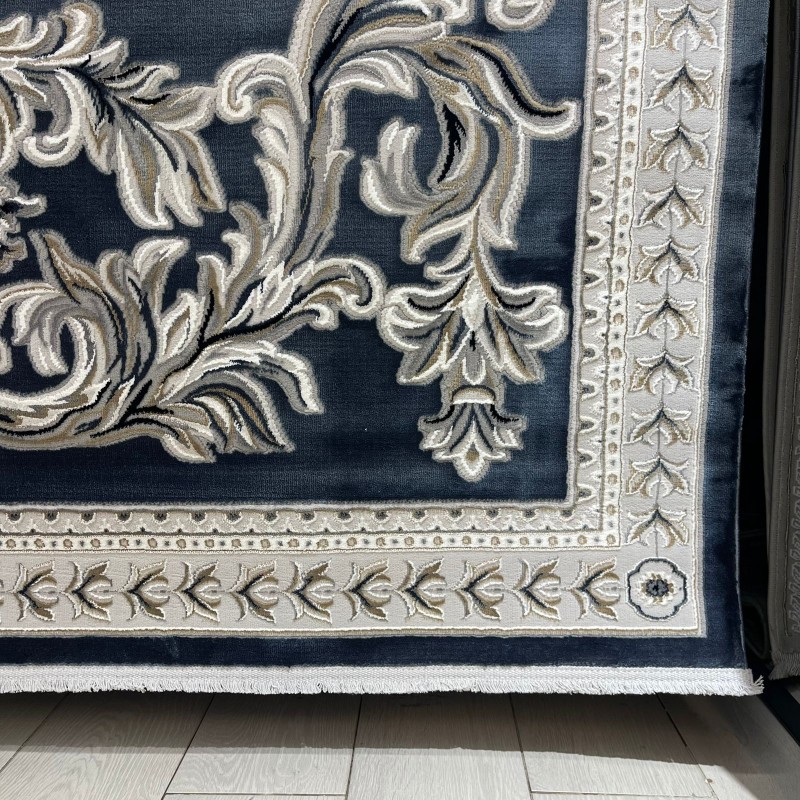 سجاد تركي نقش فرنسي باريس 32125B سماوي مقاس 50*80