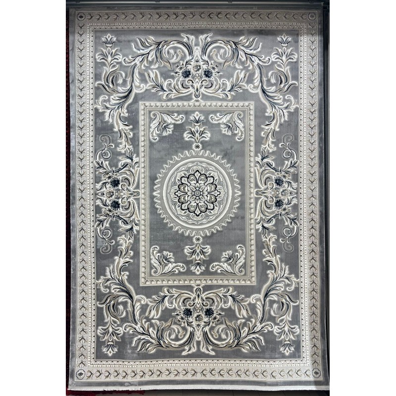 سجاد تركي نقش فرنسي باريس 32125B رصاصي مقاس 300*400