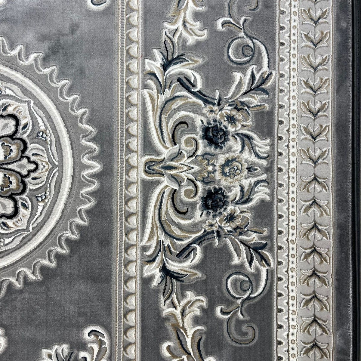 سجاد تركي نقش فرنسي باريس 32125B رصاصي مقاس 300*400
