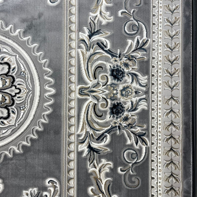 سجاد تركي نقش فرنسي باريس 32125B رصاصي مقاس 250*350