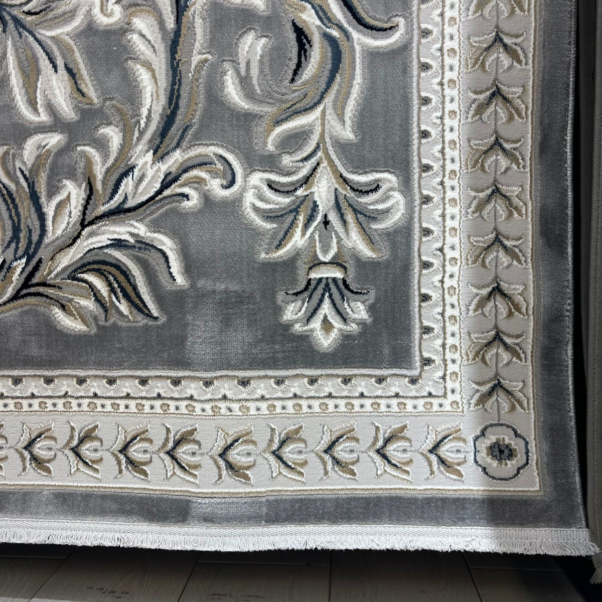 سجاد تركي نقش فرنسي باريس 32125B رصاصي مقاس 300*400