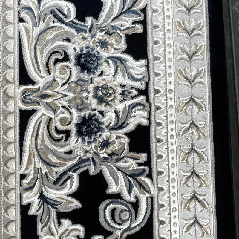 سجاد تركي نقش فرنسي باريس 32125B كحلي مقاس 50*80