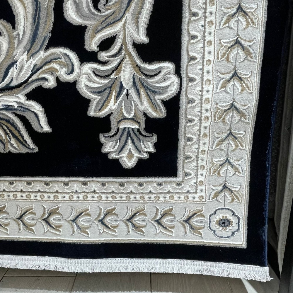سجاد تركي نقش فرنسي باريس 32125B كحلي مقاس 50*80