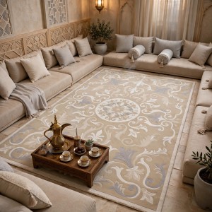سجاد يدوي الهبه تصميم كوري HR18A بيج كريم مقاس 250*350