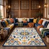 سجاد يدوي الهبه تصميم كوري HR18A كريم كحلي مقاس 250*350