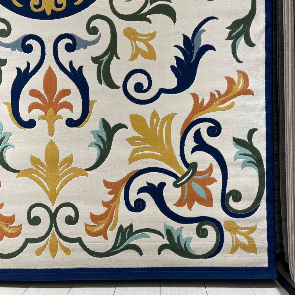 سجاد يدوي الهبه تصميم كوري HR18A كريم كحلي مقاس 250*350
