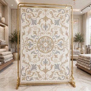 سجاد يدوي الهبه تصميم كوري HR18A رصاصي فاتح بيج مقاس 250*350