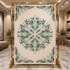 سجاد يدوي الهبه تصميم كوري HR19A كريم اخضر غامق مقاس 250*350