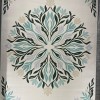 سجاد يدوي الهبه تصميم كوري HR19A كريم اخضر غامق مقاس 250*350