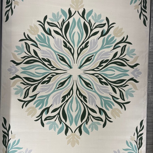 سجاد يدوي الهبه تصميم كوري HR19A كريم اخضر غامق مقاس 250*350
