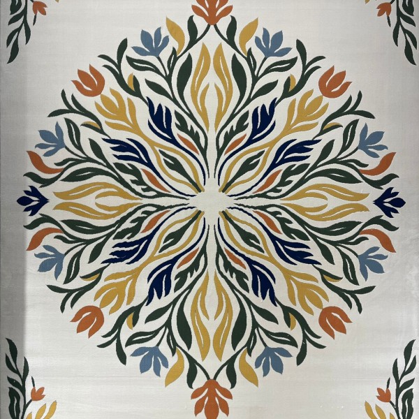 سجاد يدوي الهبه تصميم كوري HR19A كريم كحلي مقاس 200*300
