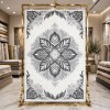 سجاد يدوي الهبه تصميم كوري HR22A رصاصي فاتح بيج مقاس 250*350