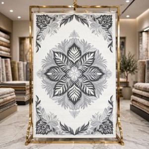 سجاد يدوي الهبه تصميم كوري HR22A رصاصي فاتح بيج مقاس 250*350