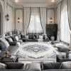 سجاد يدوي الهبه تصميم كوري HR22A رصاصي فاتح بيج مقاس 250*350