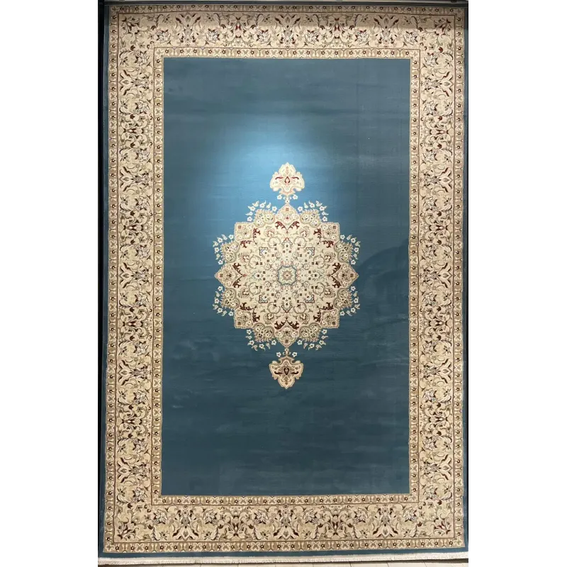 سجاد اصفهان تركي كلاسيك E506B سماوي مقاس 200*300