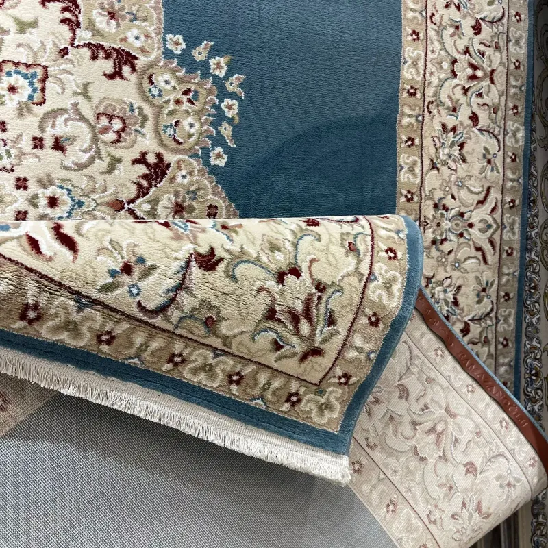 سجاد اصفهان تركي كلاسيك E506B سماوي مقاس 200*300
