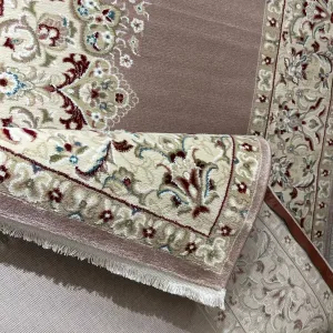 سجاد اصفهان تركي كلاسيك E506B بني مقاس  100*400