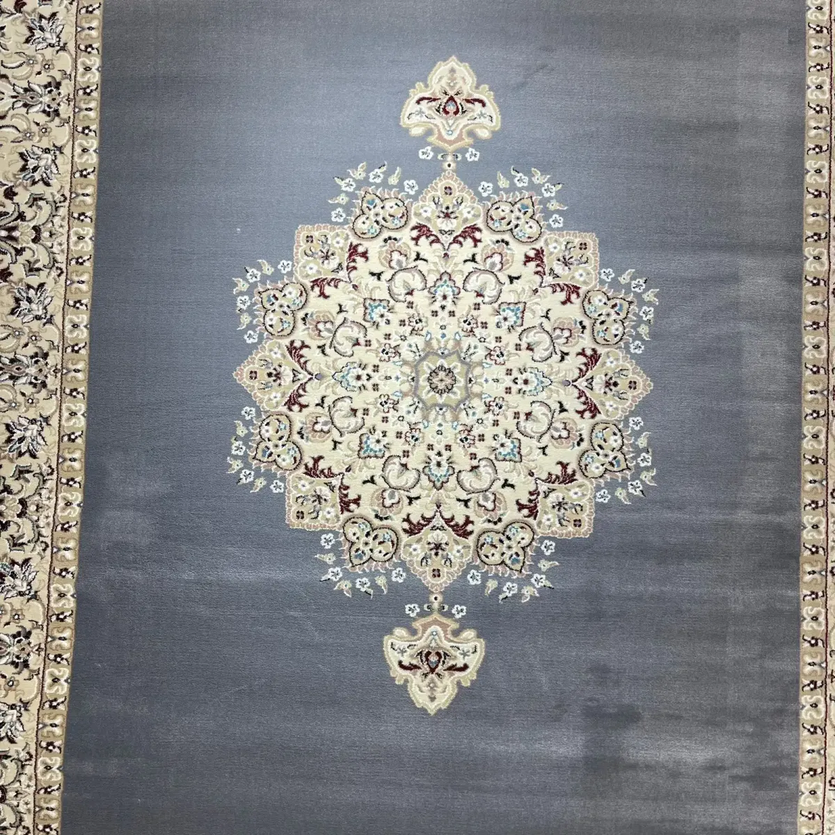 سجاد اصفهان تركي كلاسيك E506B رصاصي مقاس  100*500 - اصفهان سجاد تركي كلاسيك