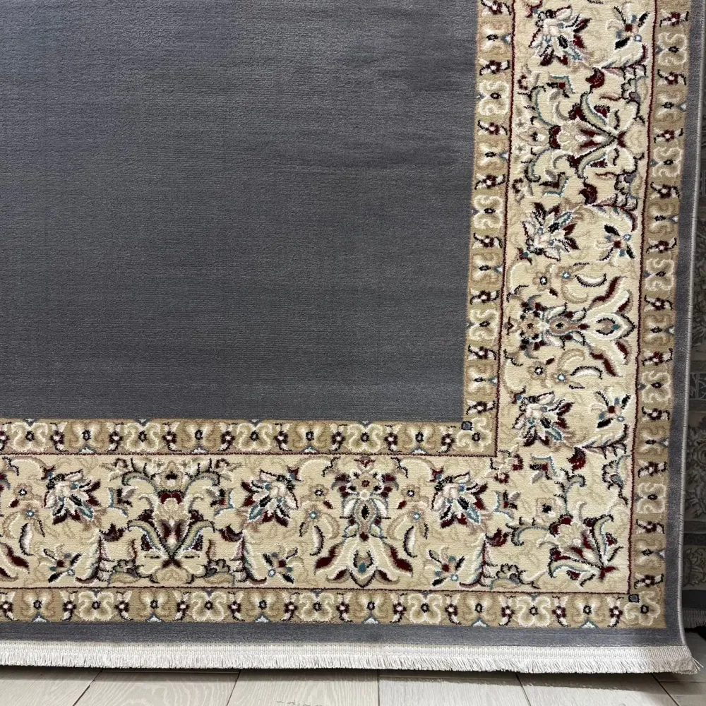 سجاد اصفهان تركي كلاسيك E506B رصاصي مقاس 50*80 - اصفهان سجاد تركي كلاسيك