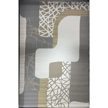 سجاد تركي المصممين لمسة HC02A كريم رصاصي مقاس 50*80