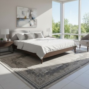 سجاد تركي مودرن لمسة HD37A كريم ابيض مقاس 300*400