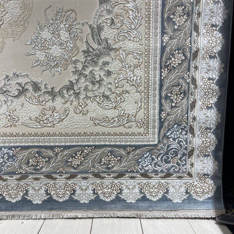 سجاد ميرال تركي كلاسيك EO06A كريم سماوي مقاس  100*300