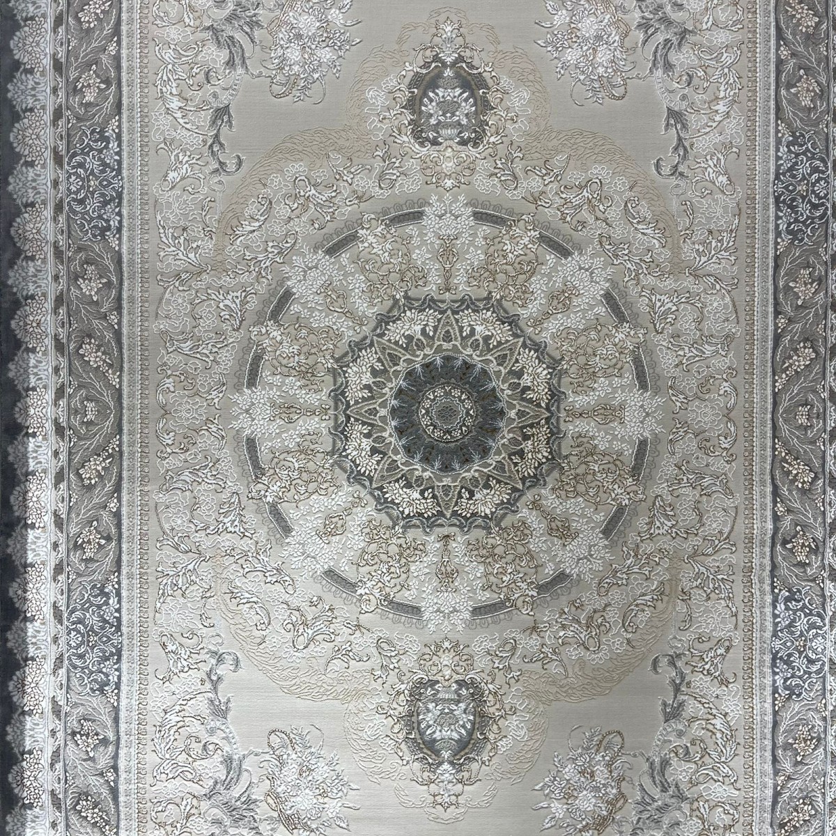 سجاد ميرال تركي كلاسيك EO06A كريم رصاصي غامق مقاس  100*300
