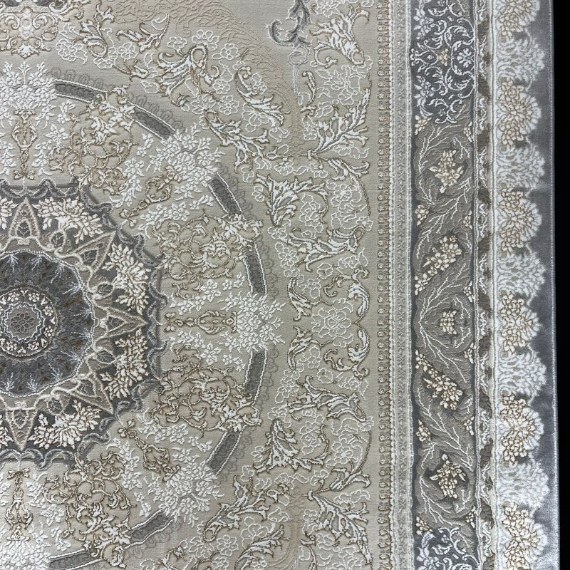 سجاد ميرال تركي كلاسيك EO06A كريم رصاصي غامق مقاس 300*400