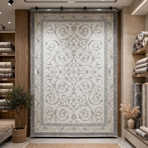سجاد تركي نرجس نقش فرنسي 31829A رصاصي مقاس 100*200