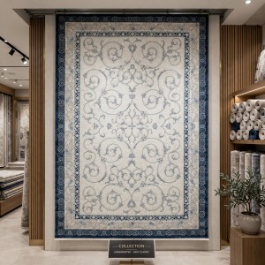 سجاد تركي نرجس نقش فرنسي 31829A كحلي مقاس 300*400