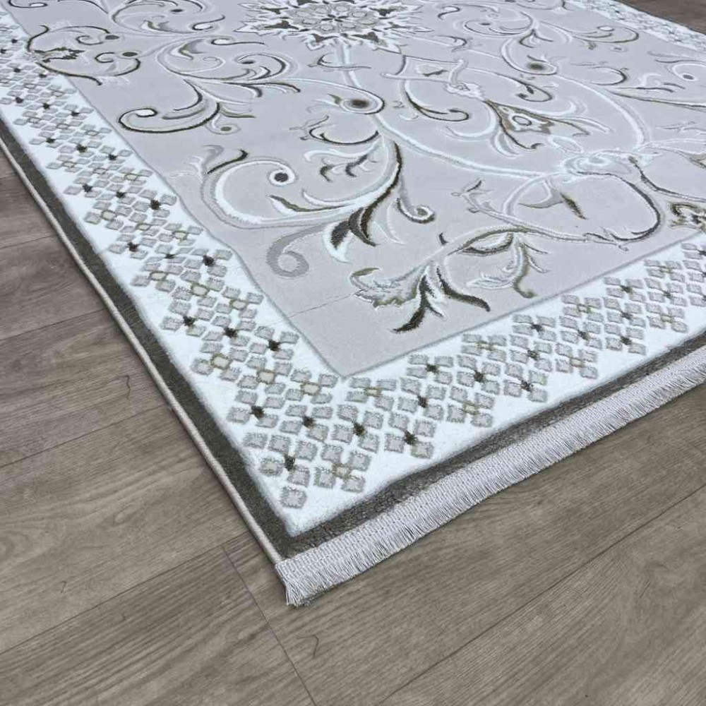 سجاد تركي نرمين نقش فرنسي AM77A كريم بيج مقاس 400*500