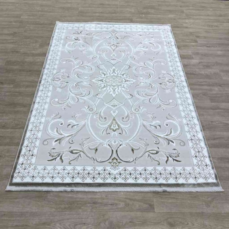 سجاد تركي نرمين نقش فرنسي AM77A كريم بيج مقاس 100*200