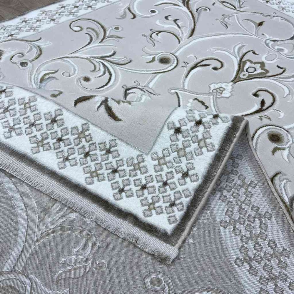 سجاد تركي نرمين نقش فرنسي AM77A كريم بيج مقاس 400*500