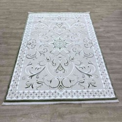 سجاد تركي نرمين نقش فرنسي AM77A كريم اخضر مقاس 100*200