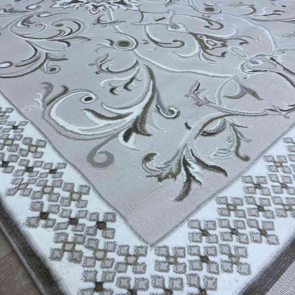 سجاد تركي نرمين نقش فرنسي AM77A كريم بيج فاتح مقاس 100*200