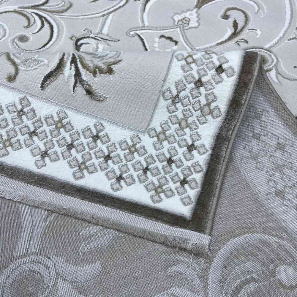 سجاد تركي نرمين نقش فرنسي AM77A كريم بيج فاتح مقاس 100*200