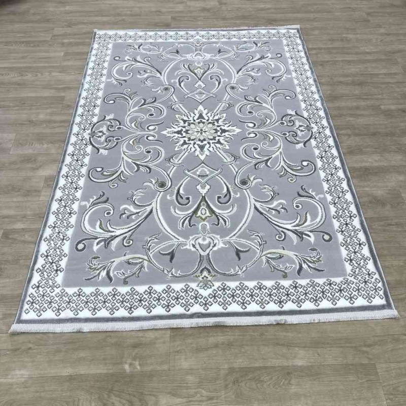 سجاد تركي نرمين نقش فرنسي AM77A رصاصي مقاس 100*200