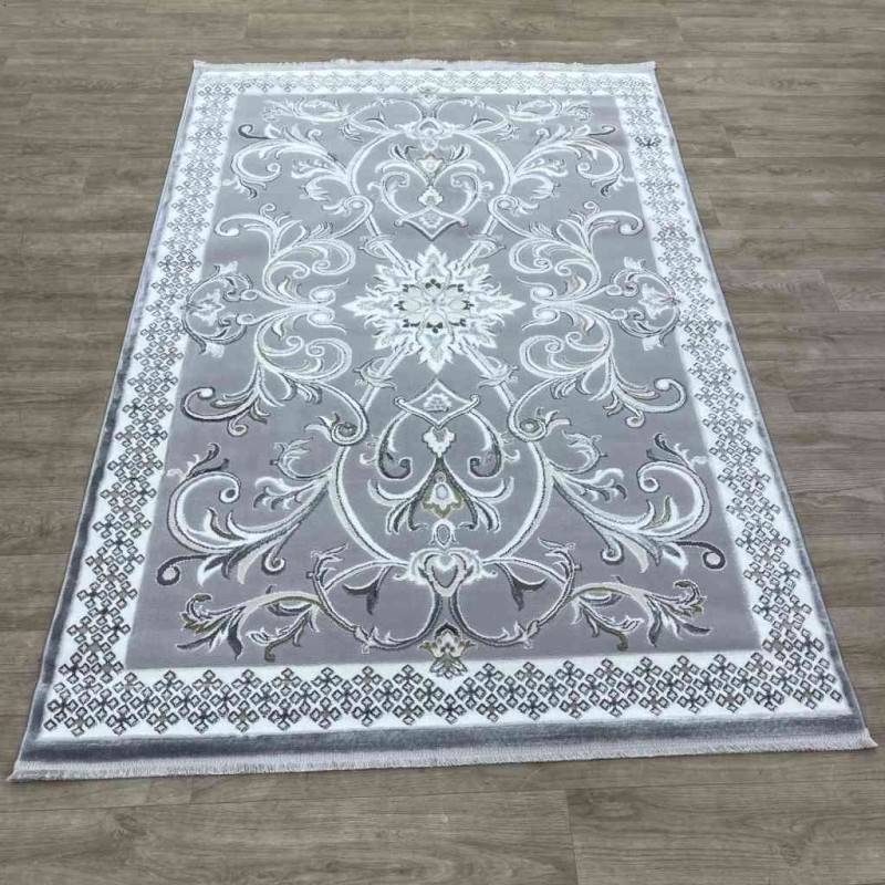 سجاد تركي نرمين نقش فرنسي AM77A رصاصي مقاس 100*200