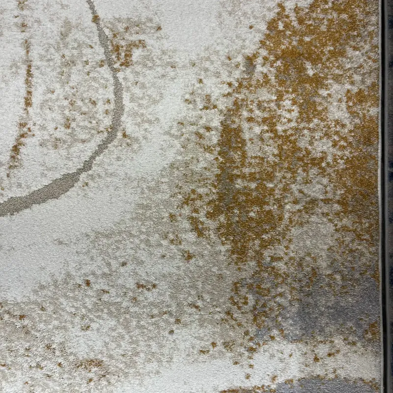 سجاد اوبرا تركي HD24A ابيض ذهبي مقاس 250*350 - سجاد مودرن