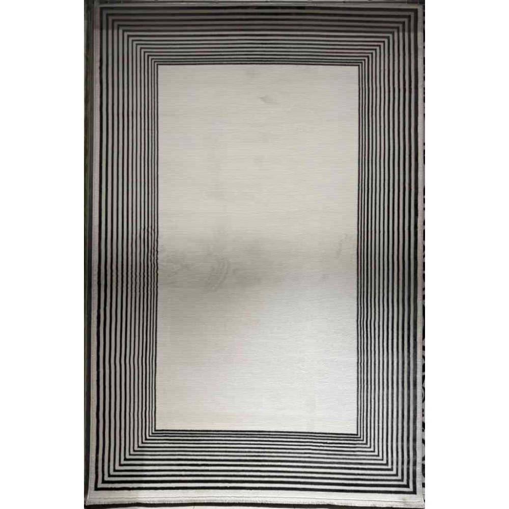 سجاد تركي برواز مودرن 44 ابيض اسود مقاس 250*350